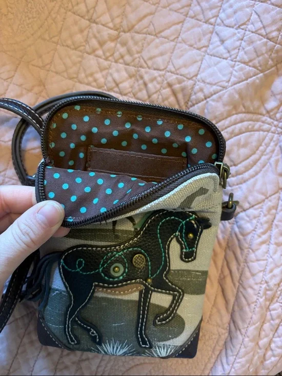 Chala Brown & Tan Horse Crossbody Phone Bag - Picture 3 of 4